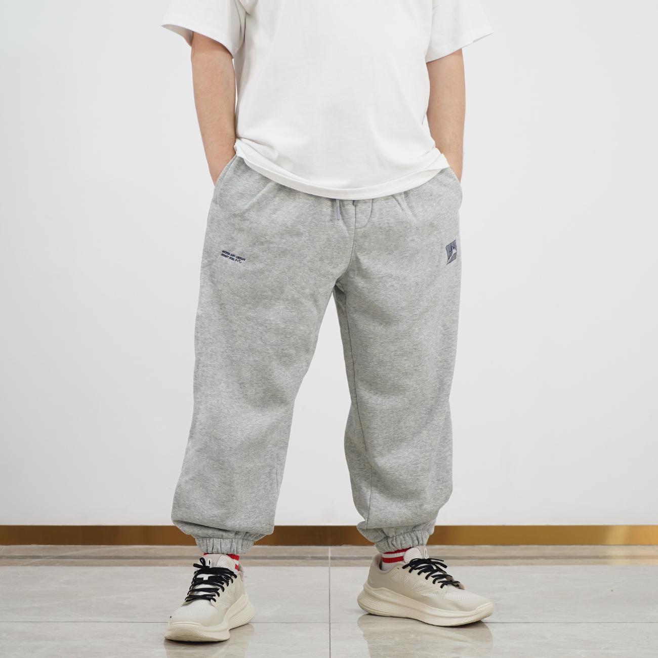 【有加绒可选】宽松胖子大码束脚男士卫裤运动休闲长裤25-WK047