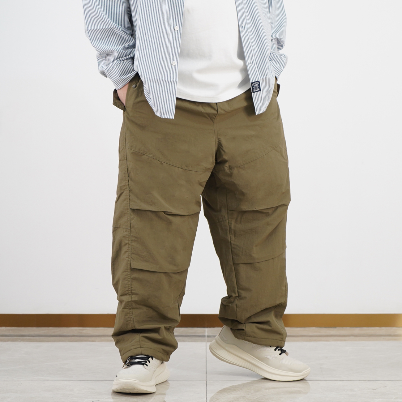 【冬季加绒加厚】敞口可束脚男士简约直筒裤休闲宽松胖子长裤XY-K22