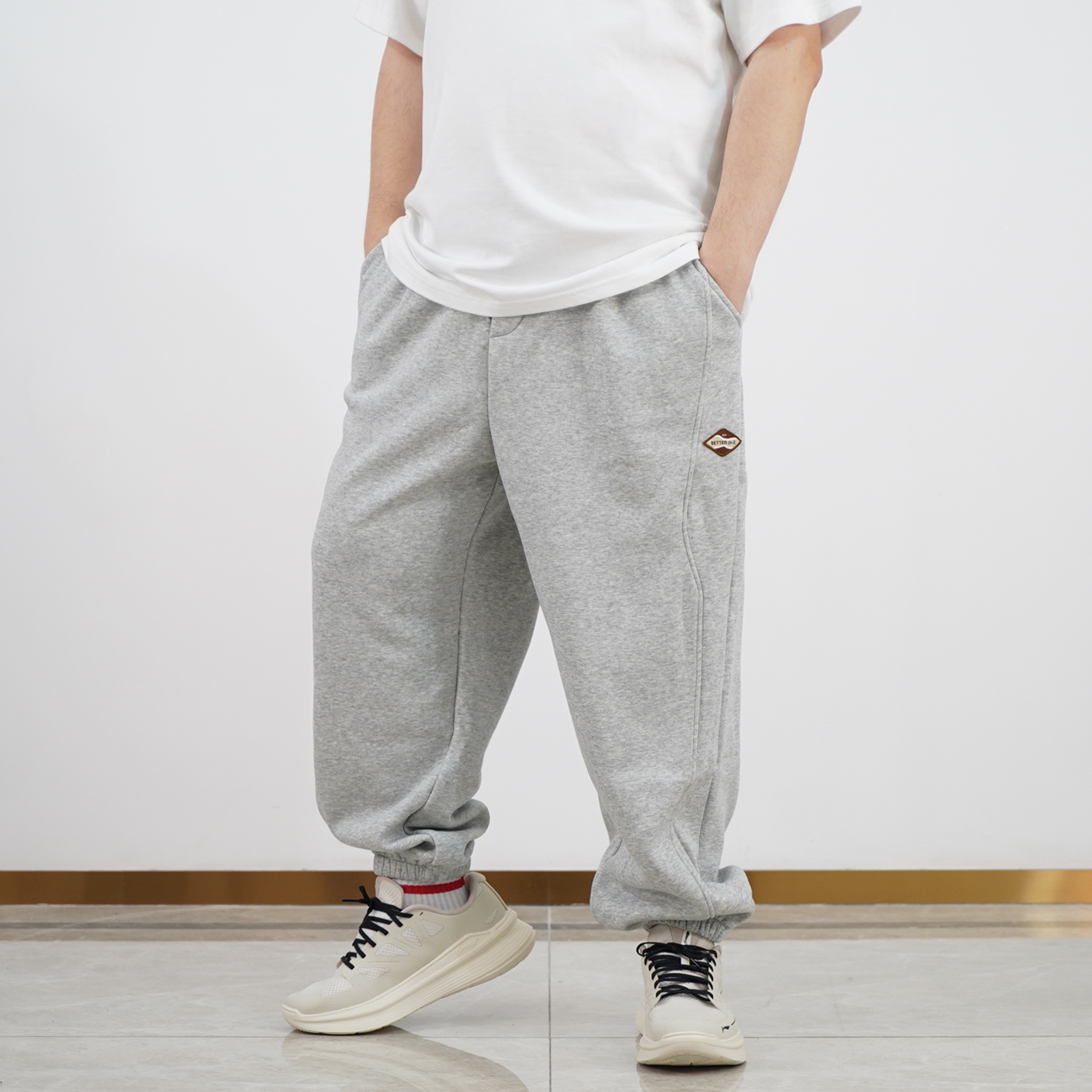 【有加绒可选】长裤宽松胖子大码束脚裤男士卫裤运动休闲25-WK050