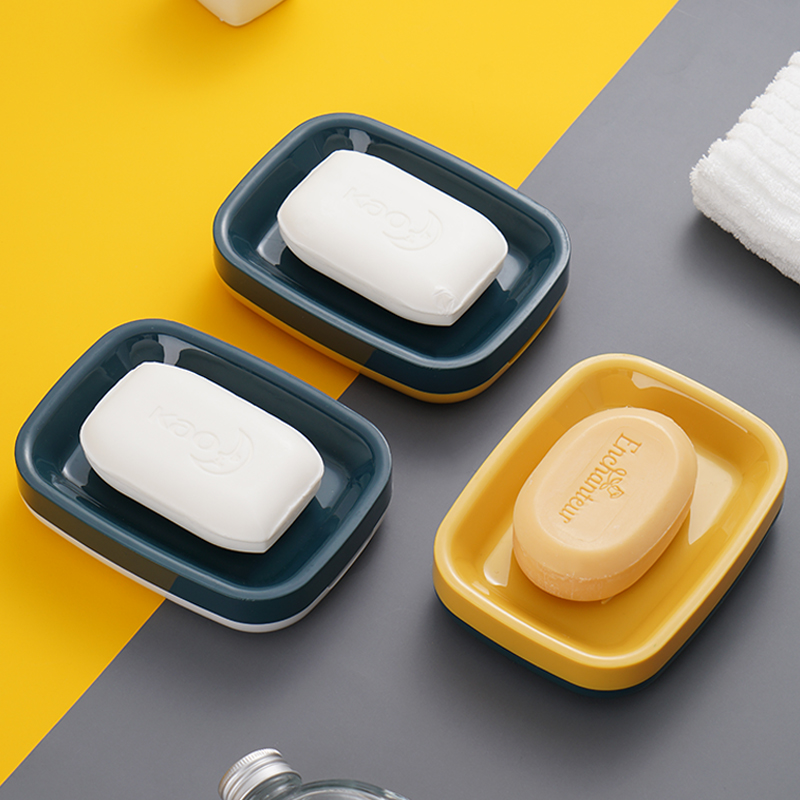 简约皂盒双层简约香浴室沥水肥皂盒便携皂托简约肥皂架卫生间家用