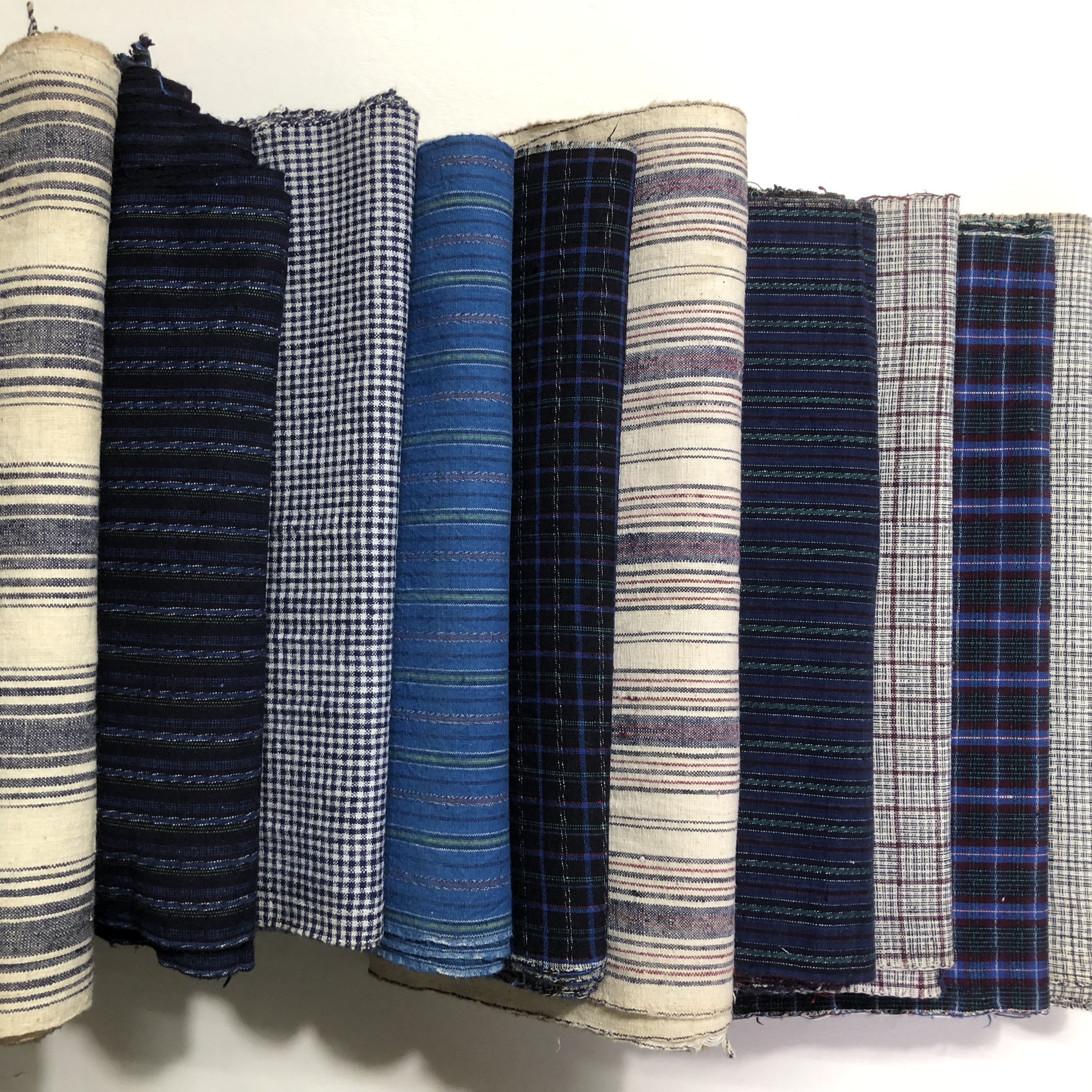 纯棉老土布手织布窄幅 半米长小块 10片一组 拼布手工DlY颜色随机