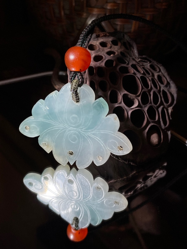 清 五须翡翠蓝水吊坠