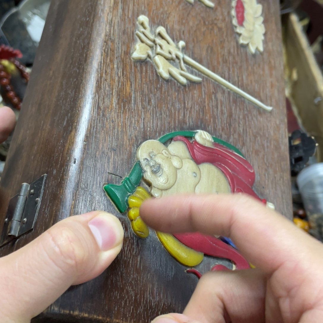 织绣摆件的时候我还没反应