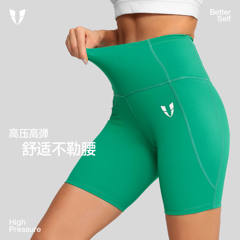 短裤女紧身骑行健身跑步口袋裤训练休闲瑜伽裤夏女生F2422D649