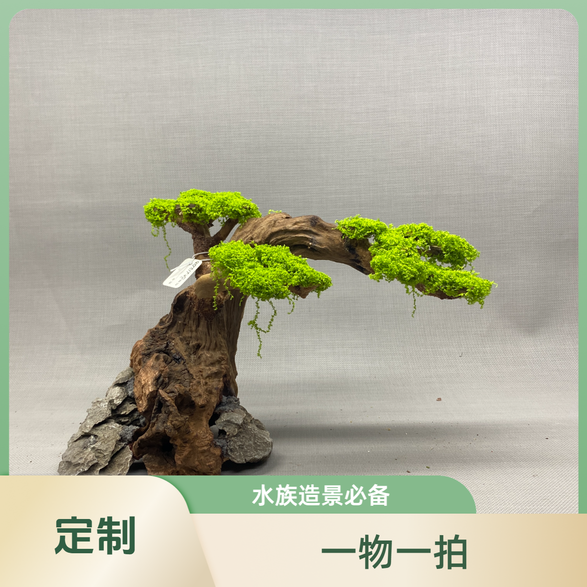 入门级鱼缸造景莫斯树水族造景小米鱼缸拱桥树桩一体沉木骨架定制