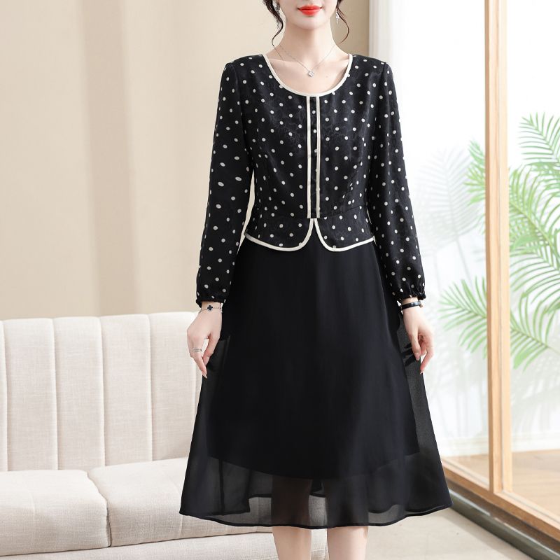 阔夫人撞色连衣裙230692