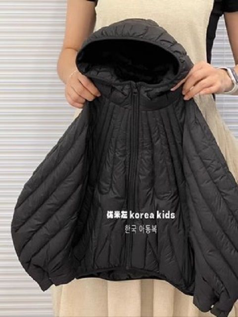 巴拉拉吧波拉韩国童装女童连帽棉服2024冬季儿童轻薄外套冬季保暖