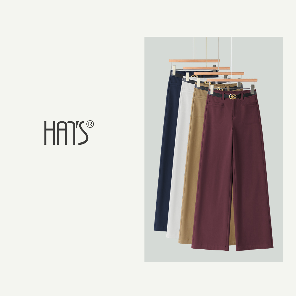 韩氏伊人秋季新款元丝莱赛尔高腰阔腿裤时尚百搭气质显瘦263016