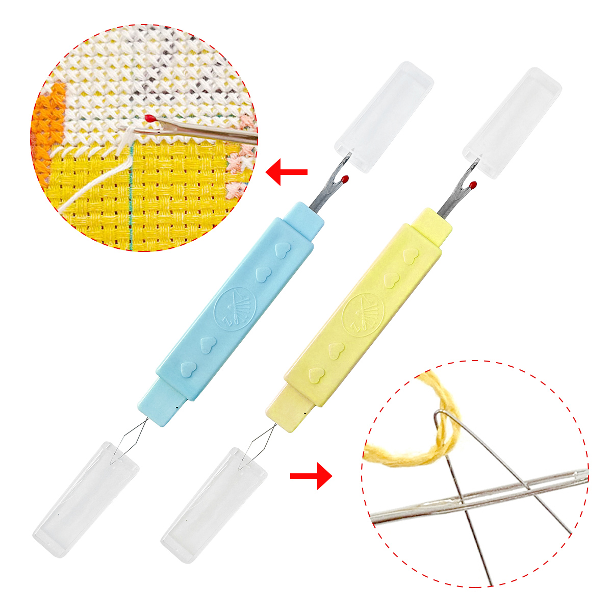 【买一送一,颜色随机】爱阁十字绣双用穿针器.拆线器家用工具方便