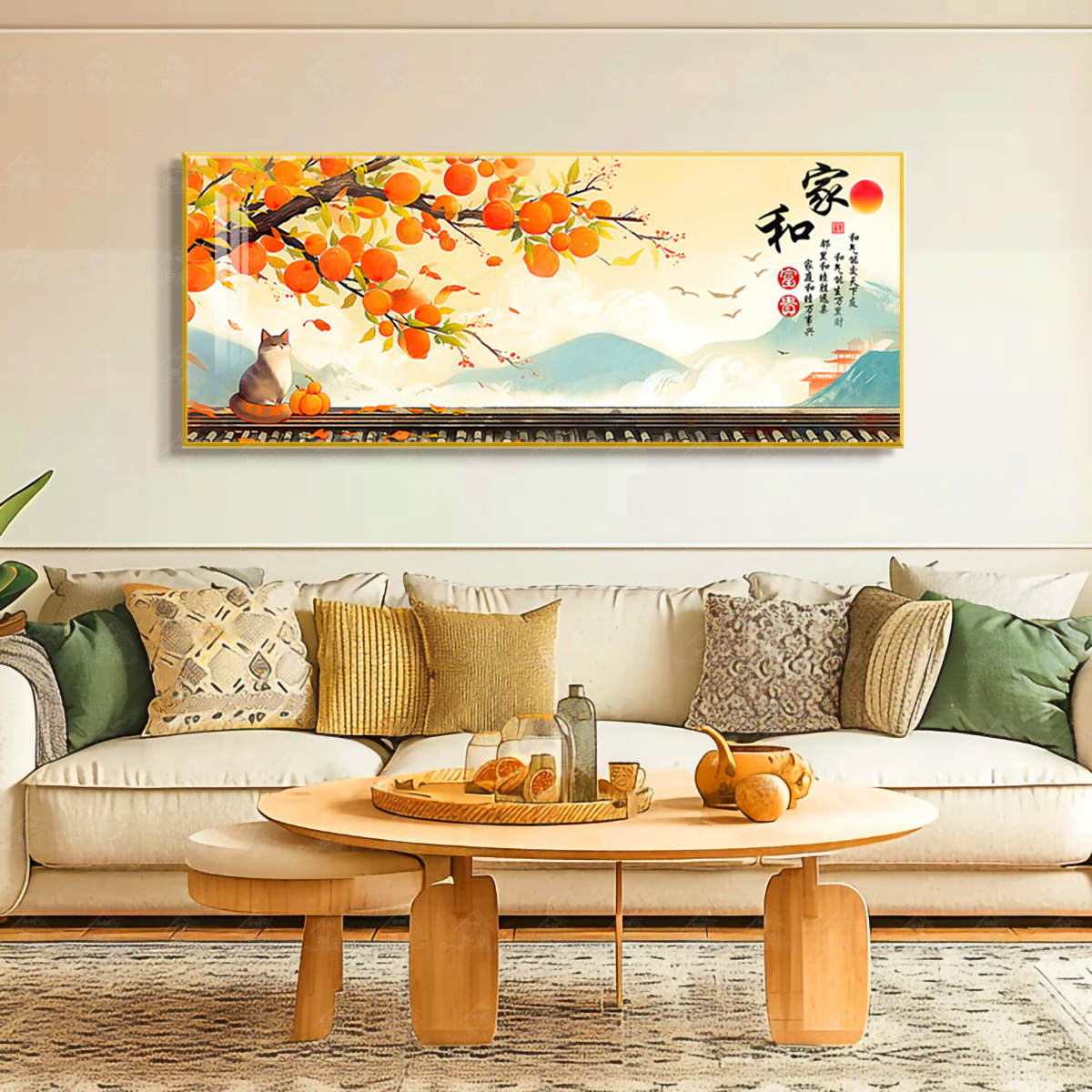 【进口棉布】爱阁十字绣柿柿如意之家和业兴新款手工线绣宝藏文创