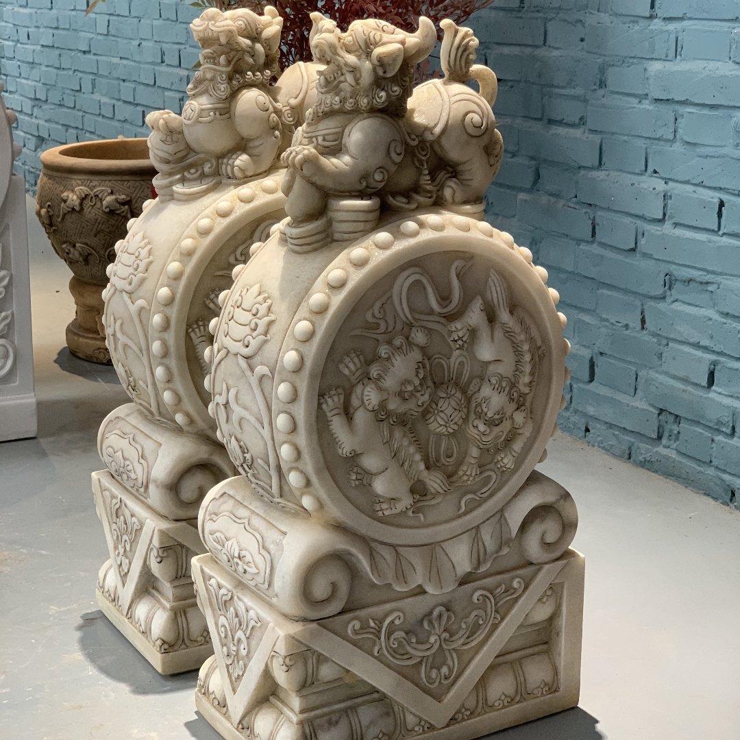 天然石材整石雕刻貔貅高80抱鼓石居家耐用装饰门墩不含安装及卸货