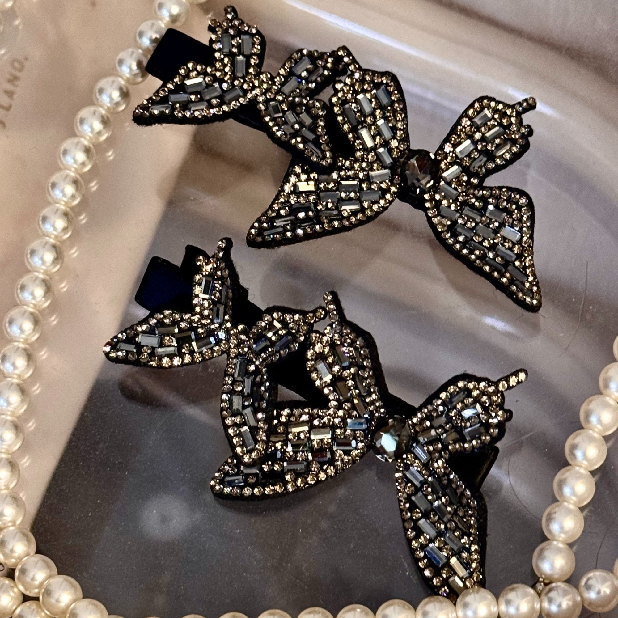 镶钻蝴蝶发夹后脑勺发卡前额碎发刘海夹鸭嘴夹新款发饰