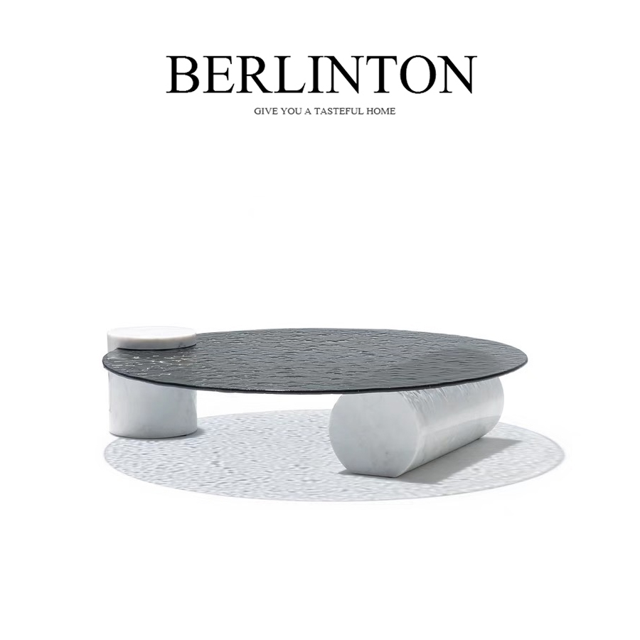 BERLINTON/铂林顿纹茶几家用悬浮现代阳台别墅异形圆形个性茶几