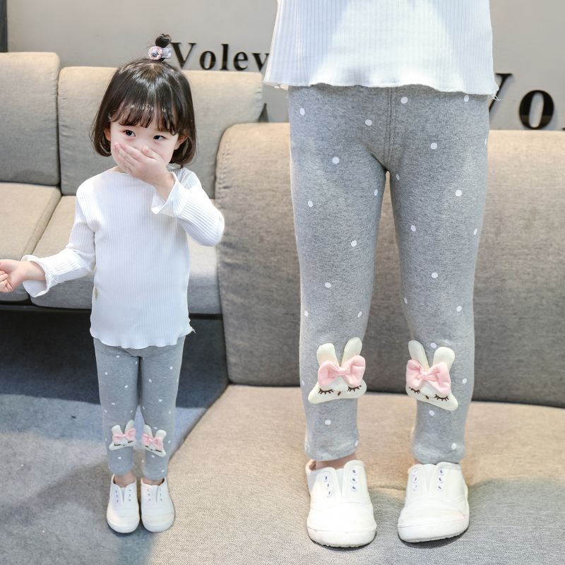 女童春秋季打底裤外穿纯棉长裤宝宝幼儿高腰裤子0-5可开档不起球
