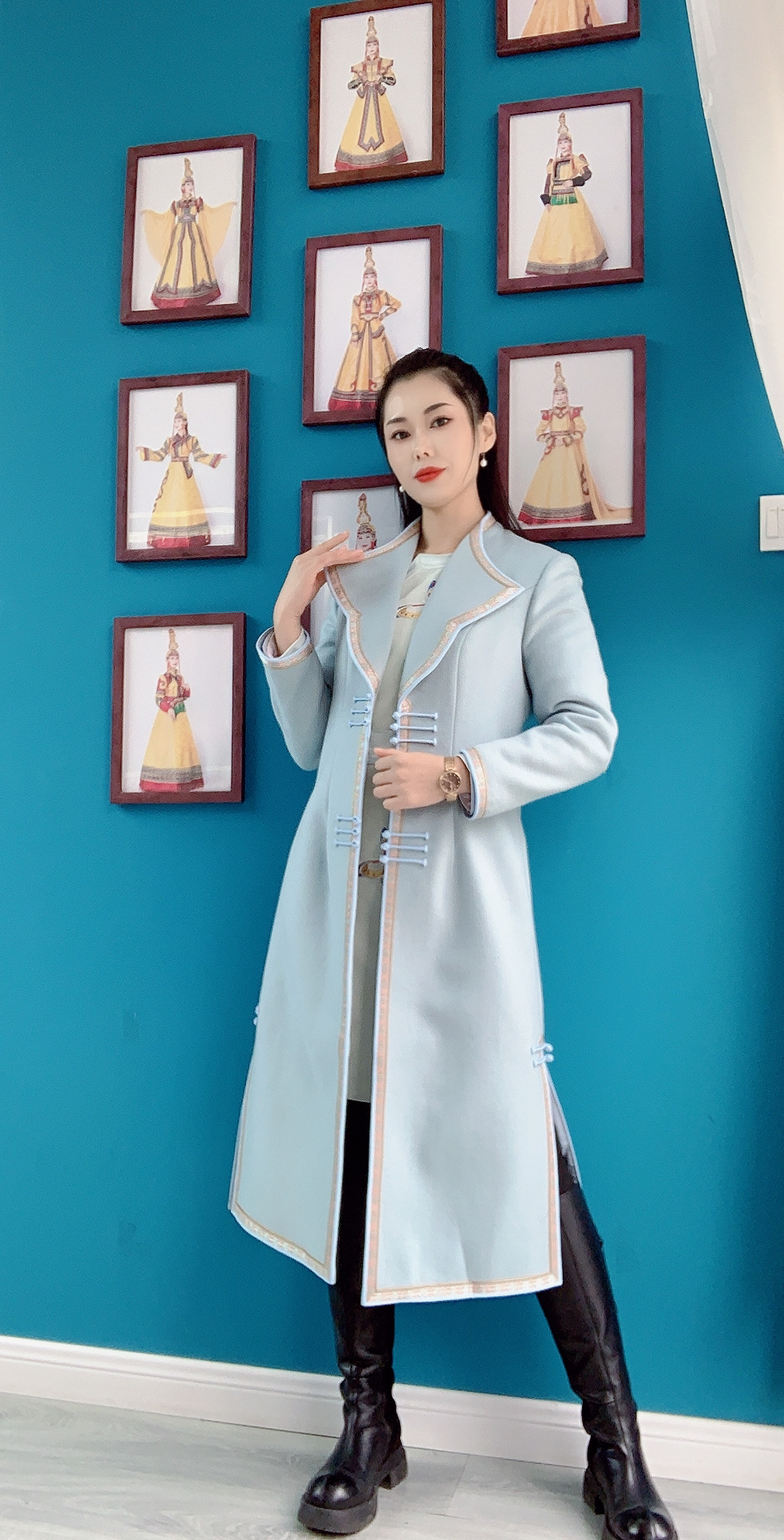 印象矜绣民族风羊绒大衣