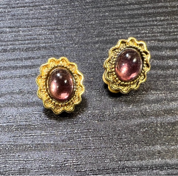 合金耳饰 vintage孤品耳夹时尚复古优雅宫廷风百搭中古琉璃