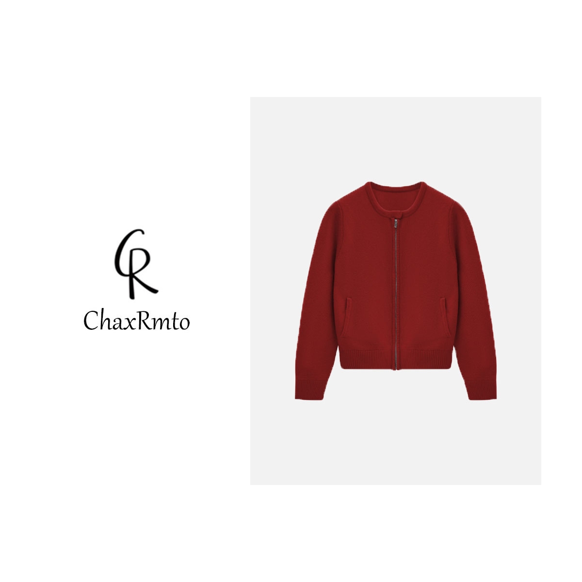 ChaxRmto斯斯 宽松连帽拉链开衫上衣短款防晒外套上衣 63138