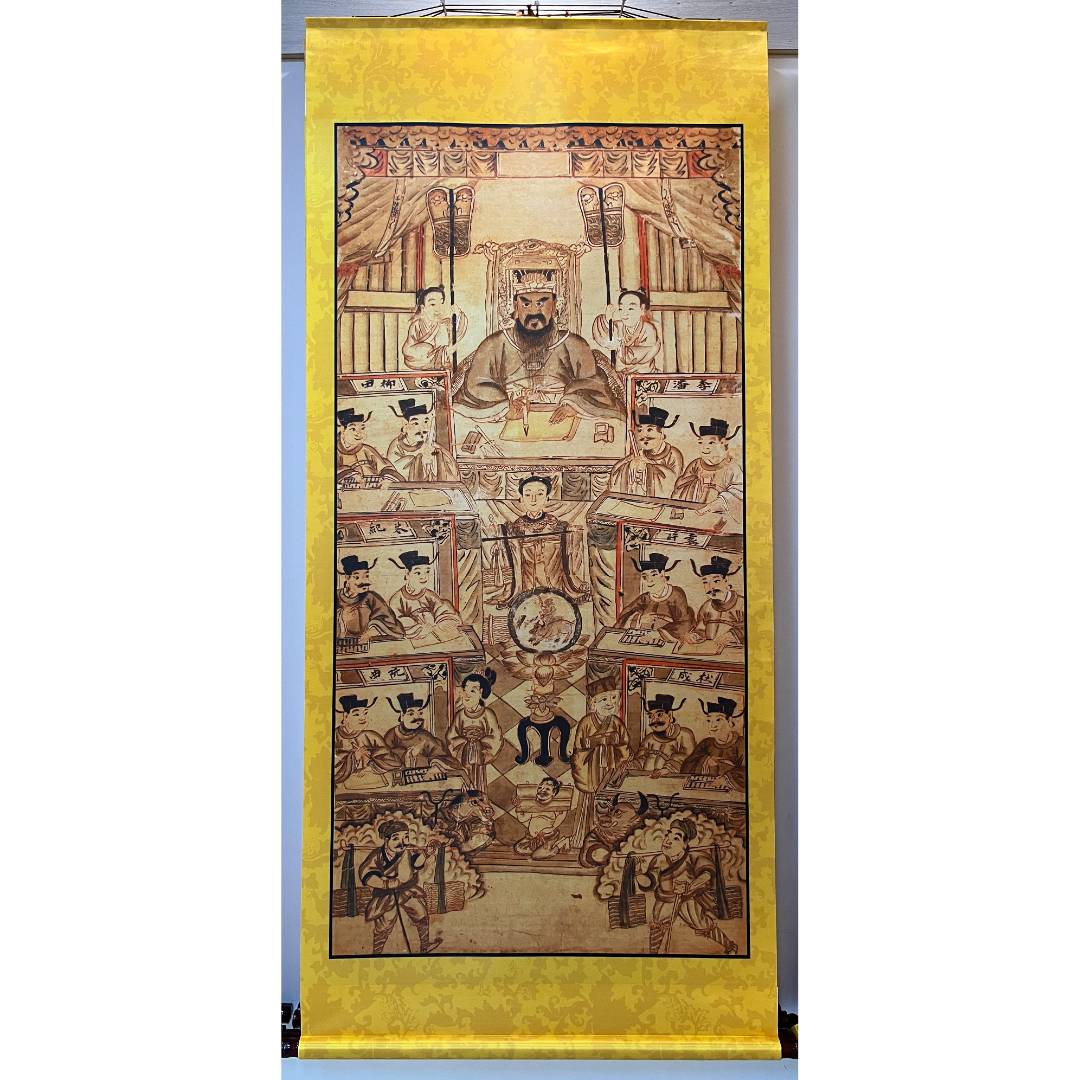 明清高清水陆画复刻三衙六司库官定制美丽手工卷轴书房水陆画客厅