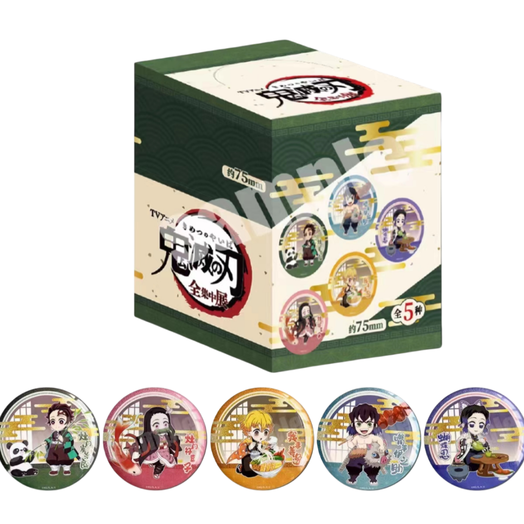 【正版官谷】鬼灭之刃中国风双闪吧唧盲盒可爱动漫次元徽章谷子