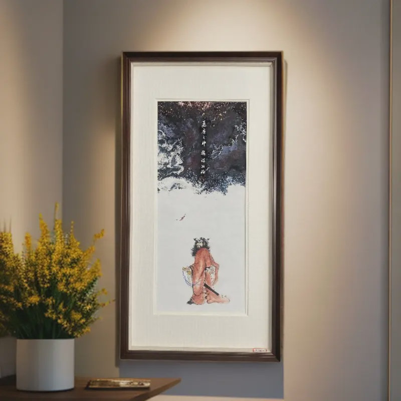 钟馗手绘工艺带框新中式客厅茶室书房办公室简单实物美观艺术挂画