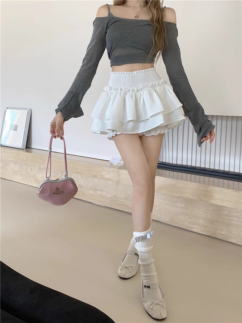 【梦魂不舍】芭蕾风半身裙女高腰a字裙甜辣妹蛋糕蓬蓬短裙裤裙子