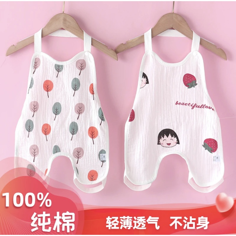 婴幼儿夏天棉纱布连腿肚兜新生儿护肚男女宝宝夏季薄款防着凉围裙
