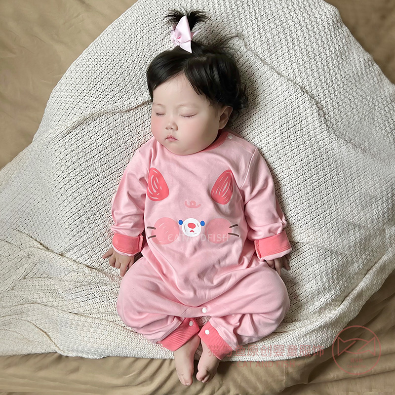 新生婴儿0-2岁爬服哈衣女童纯棉可爱卡通连体衣男童秋季宝宝衣服