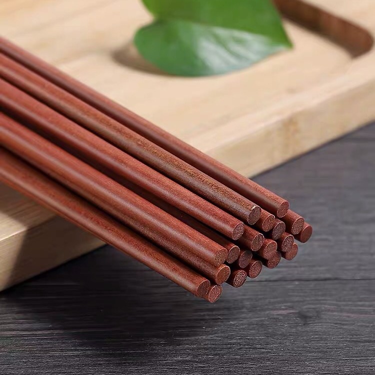 红檀木筷子 家用筷子木筷无蜡无漆酒店用筷子耐高温环保防霉防滑