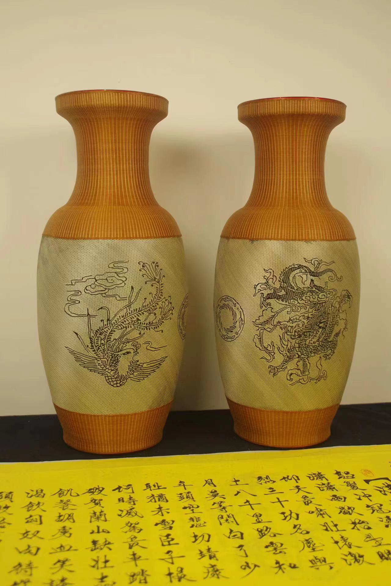 高60厘米直径38厘米竹编花瓶