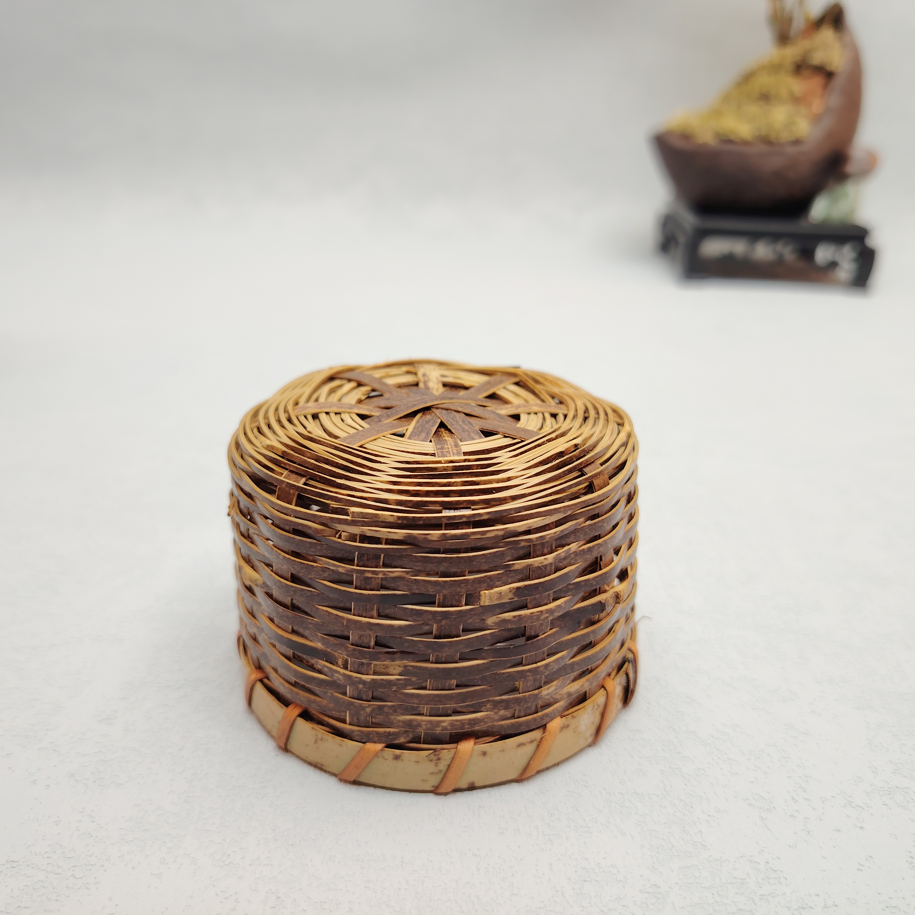 竹编暖水壶盖子热水壶盖子手工编织开水壶盖子