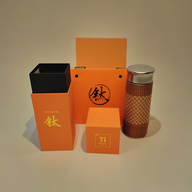 高颜值轻奢瓷胎竹编纯钛保温杯竹子旅行便携泡茶杯水杯水壶