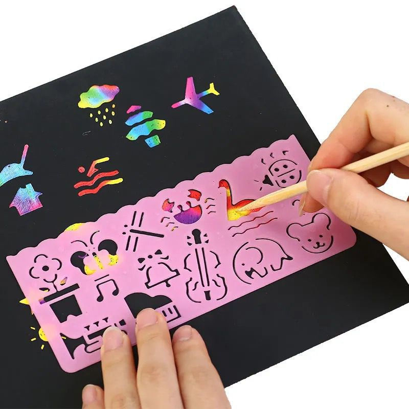 （新疆包邮）儿童刮刮画刮画纸单色手工益智diy手绘刮蜡纸无毒A44