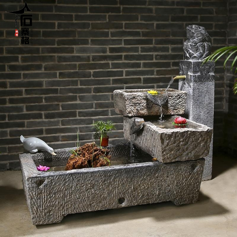 牛槽老旧马槽石槽户外庭院水槽青石大型鱼缸石头养鱼鱼池流水摆件