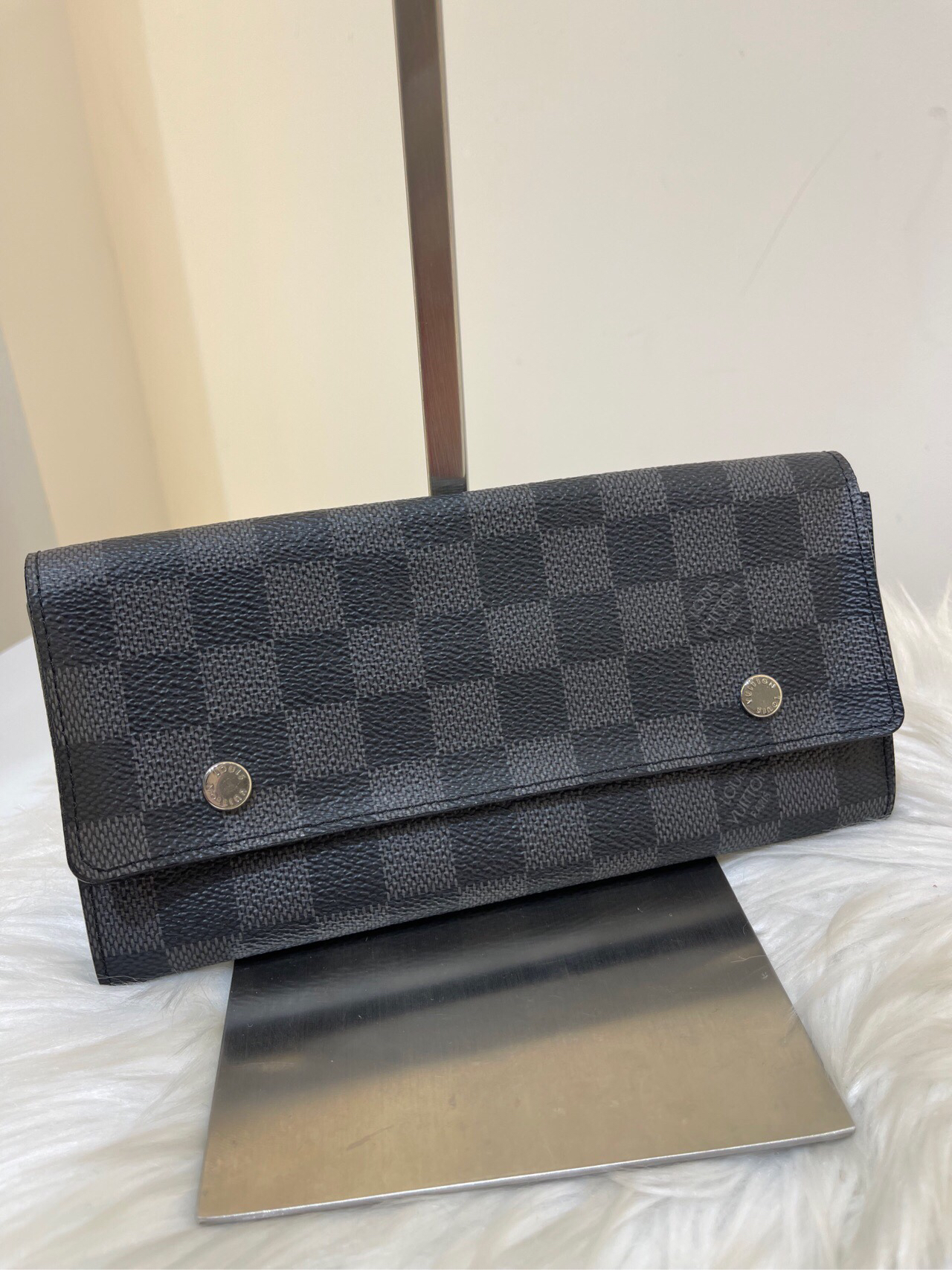 95新 LouisVuitton/路易威登 lv黑棋盘格钱包bb313