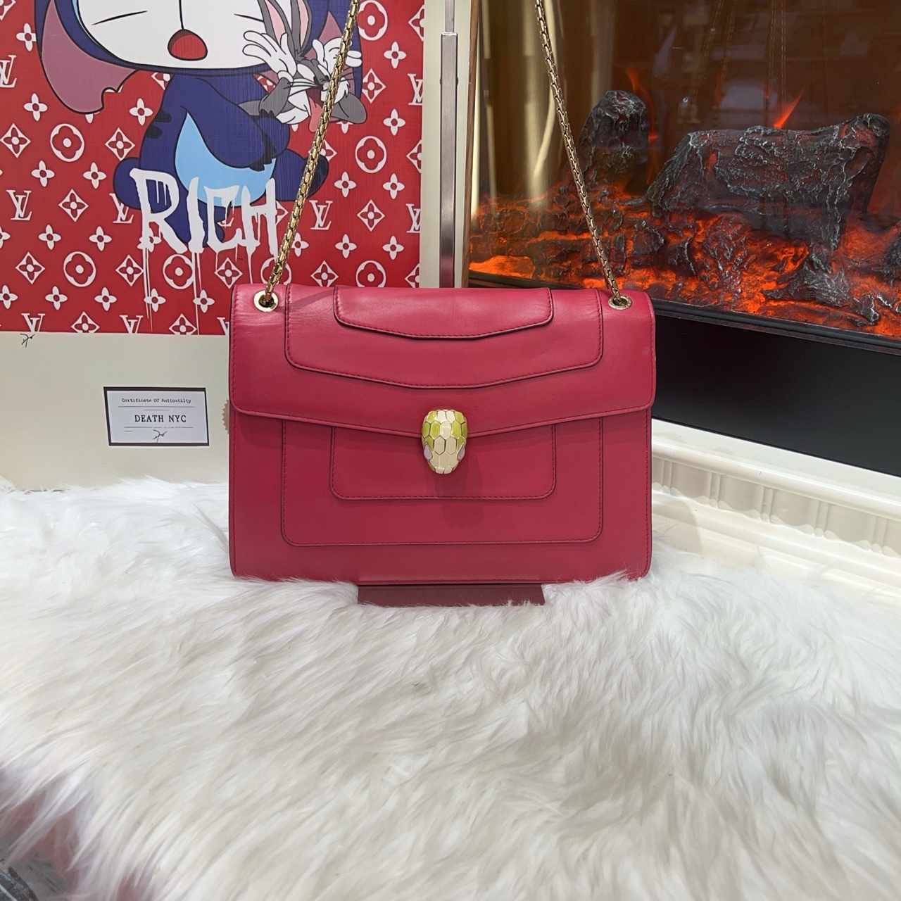 95新 BVLGARI/宝格丽 宝格丽蛇头中号单肩包 a5271