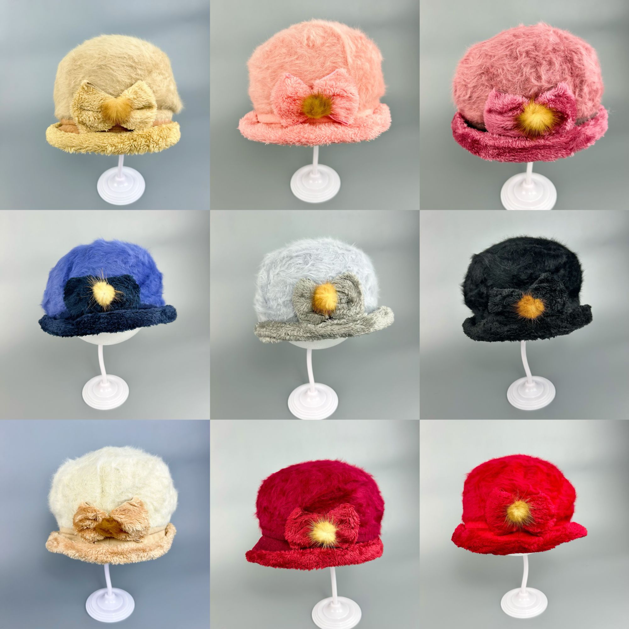 7801款女士外体绒时尚帽子