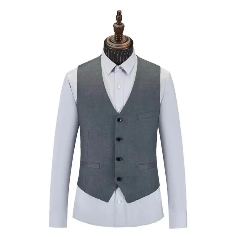 单马甲（100羊毛）super140支纯羊毛马甲商务上装男士新郎职业男