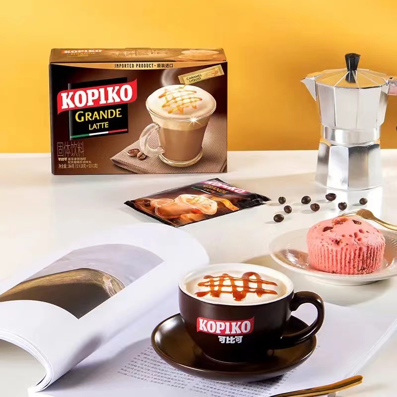 印尼进口 可比可拿铁咖啡 三合一速溶咖啡粉香纯浓厚 另配焦糖条
