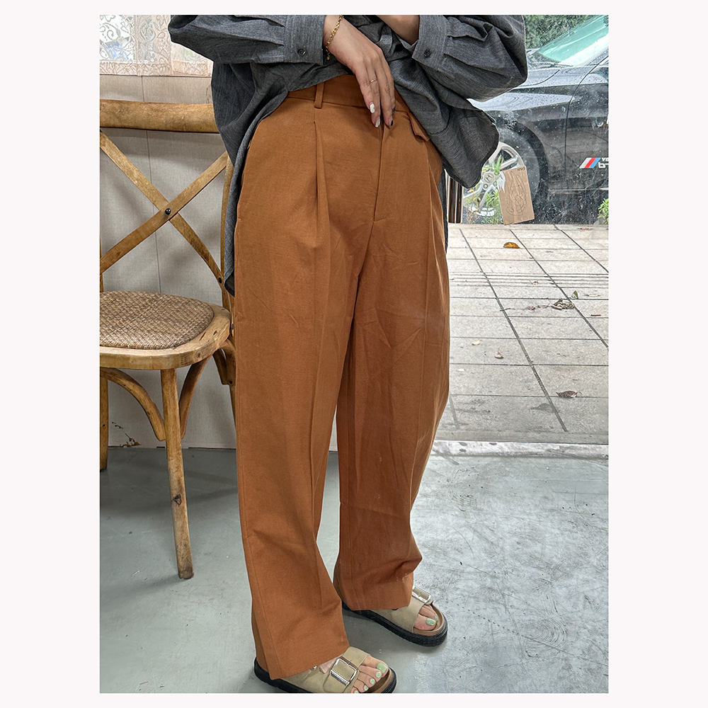 ZM1416   夏季新款纯色女士直筒休闲长裤
