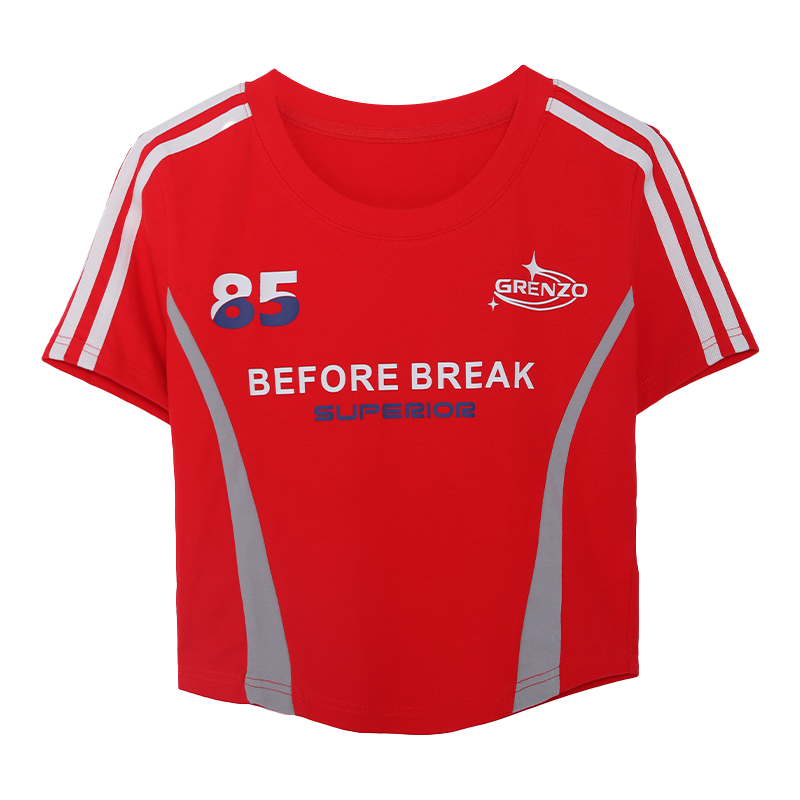 扎哈短袖套装运动时尚休闲修身印花圆领x40756