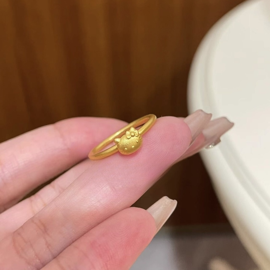 钛钢戒指 不掉色可爱风Kitty猫戒指简约时尚甜美指环B136