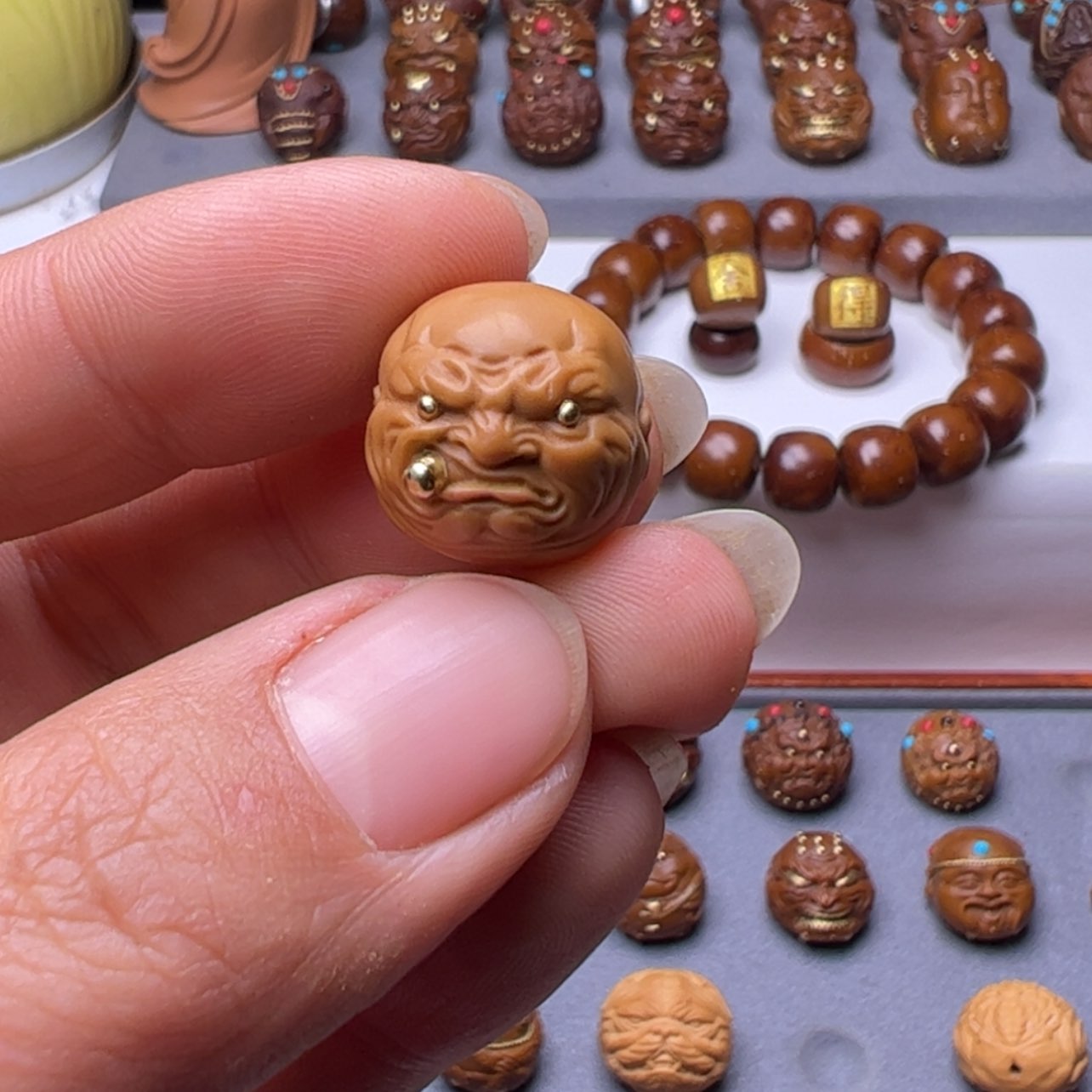 【闪购商品】猴头核桃吊坠•*16烟鬼王