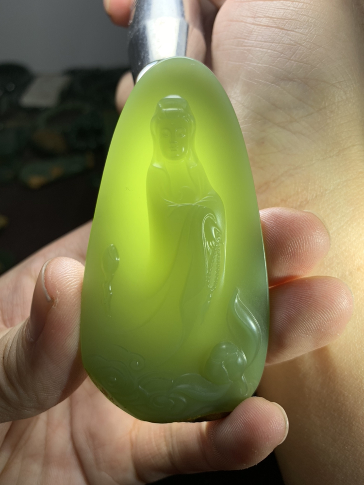 河磨玉高品质观音吊坠