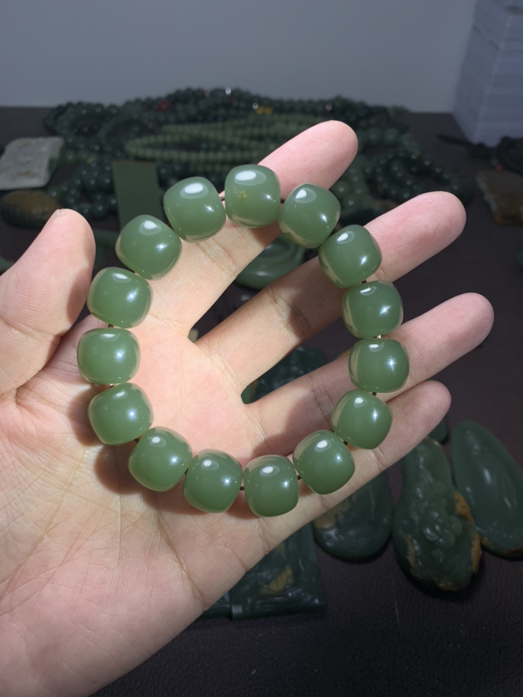 河磨玉15.5mm手串