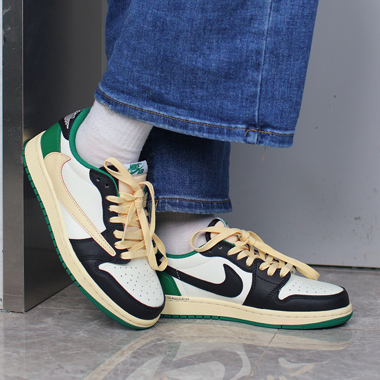 NIKE/耐克 AJ1 LOW 凯特绿休闲情侣百搭低帮板鞋【定制球鞋】