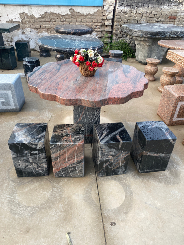 石桌子圆桌茶桌茶台石桌石凳大理石石桌