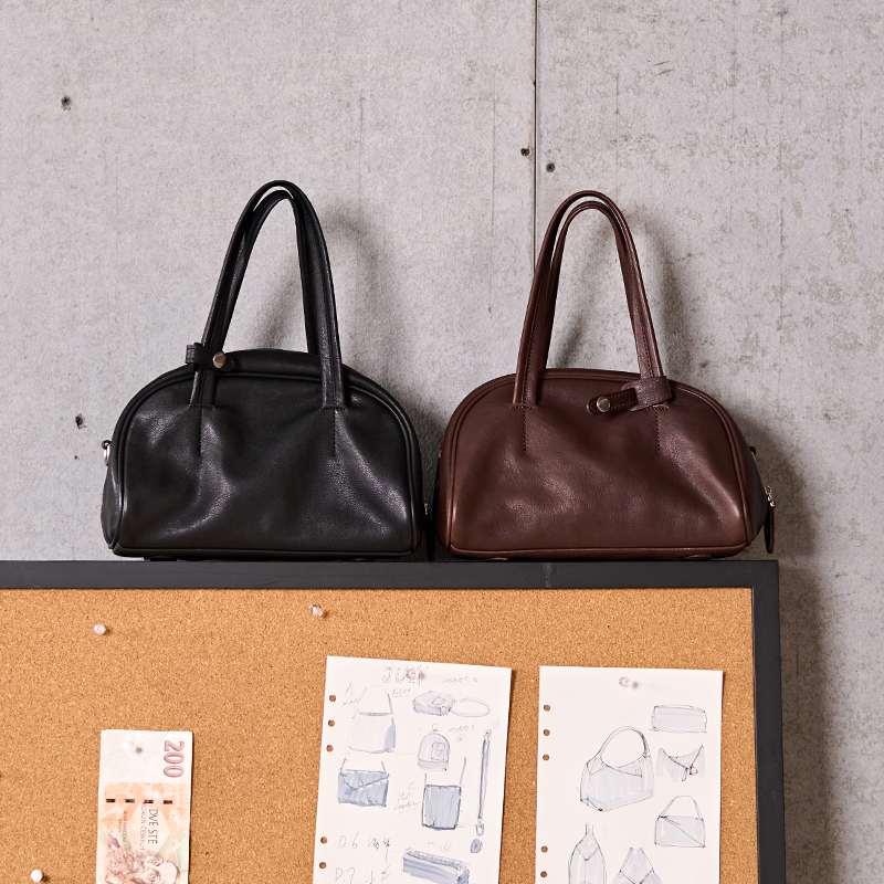 保龄球 高端进口头层牛皮手提斜挎包包 0163