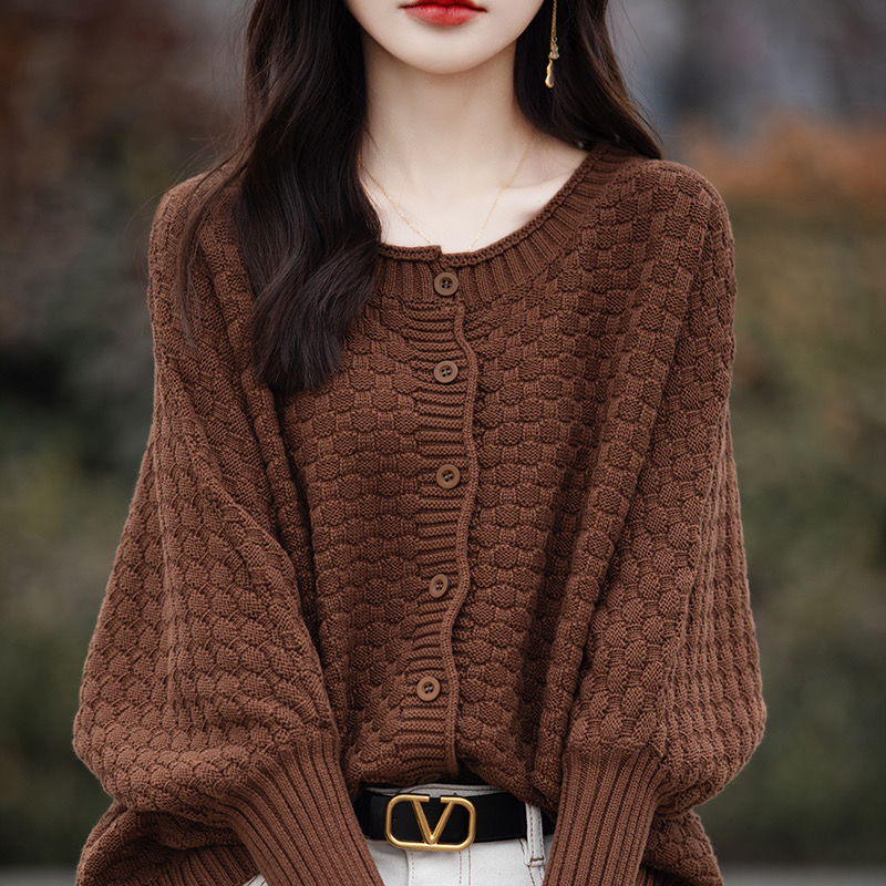 2025秋冬季长袖新款百搭针织衫宽松遮肉显瘦毛衣毛衣女秋冬