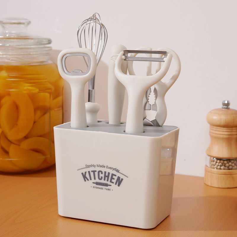 厨房小工具套装水果刀剪刀刮皮刀打蛋开瓶器家用多功能组合收纳盒