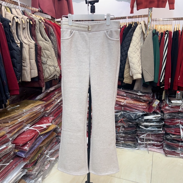 新款气质绒微叭裤显瘦加绒